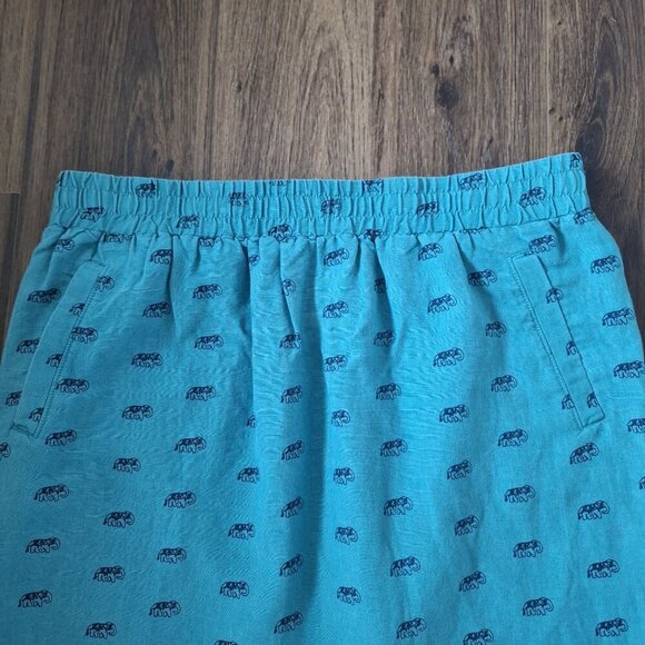 💙 Loft Outlet Elephant Print Linen Blend Pockets Elastic Waist Lined Skirt Siz - Picture 4 of 10